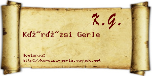 Körözsi Gerle névjegykártya